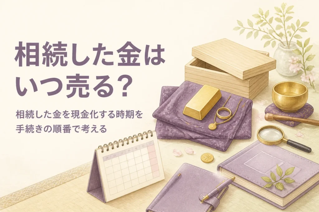相続した金を現金化する時期の考え方を表したアイキャッチ