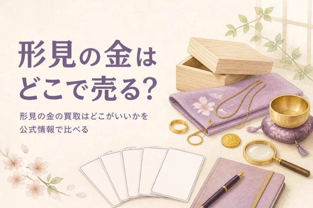 形見の金の買取はどこがいいかを比べるイメージ