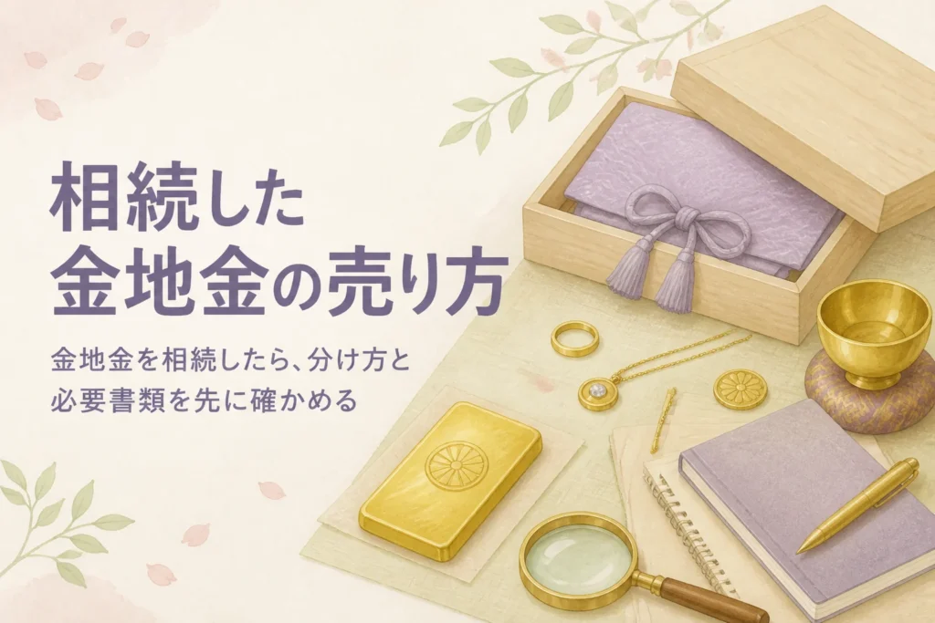相続した金地金の売り方と必要書類を確かめるイメージ