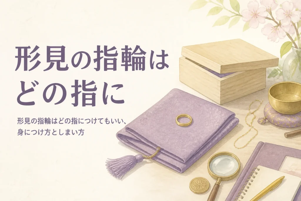 形見の指輪をどの指につけるかと身につけ方を表したアイキャッチ