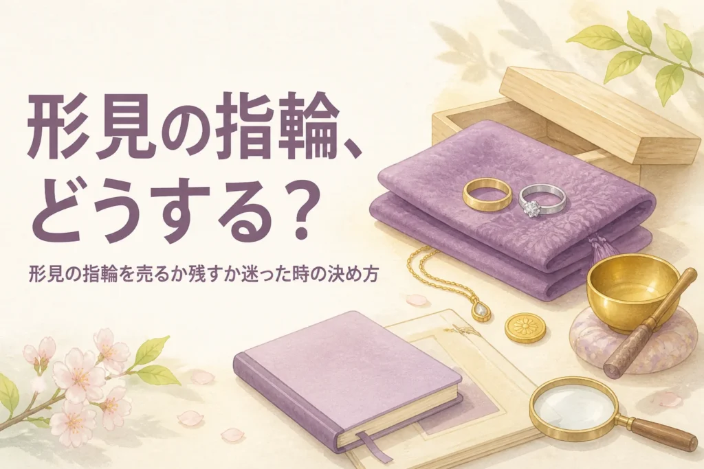 形見の指輪を売るか残すか迷った時の決め方を表したアイキャッチ