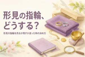 形見の指輪を売るか残すか迷った時の決め方を表したアイキャッチ