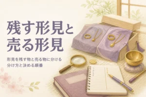 形見を残す物と売る物に分ける分け方を表したアイキャッチ
