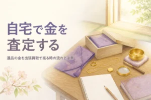 遺品の金を出張買取で自宅査定してもらうイメージ