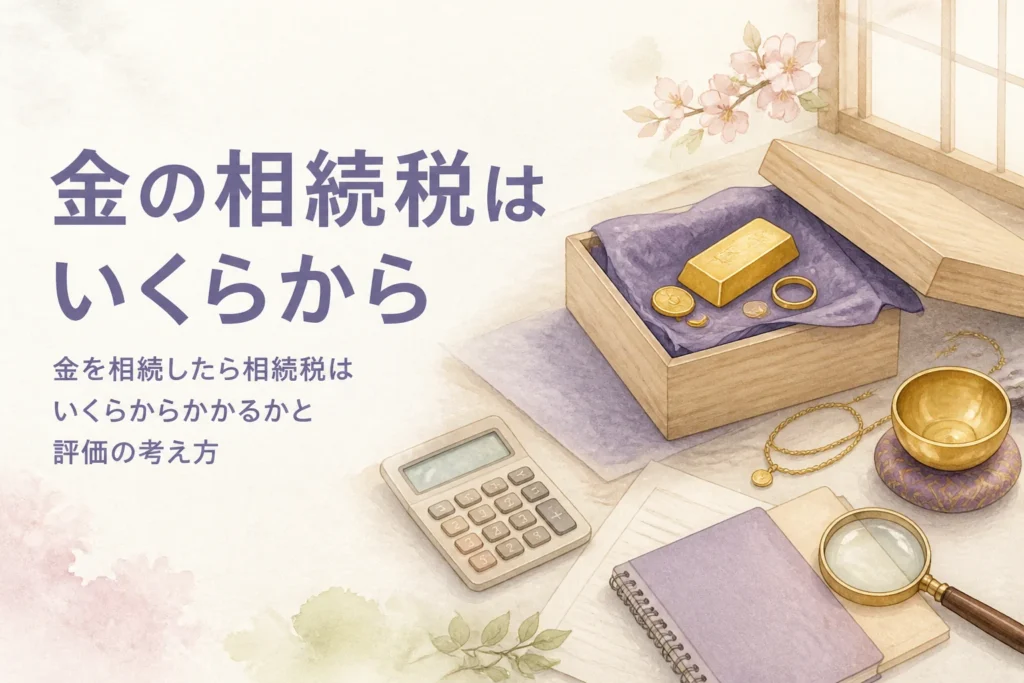 金を相続した時の相続税がいくらからかかるかを表したアイキャッチ