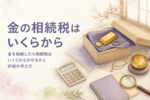 金を相続した時の相続税がいくらからかかるかを表したアイキャッチ