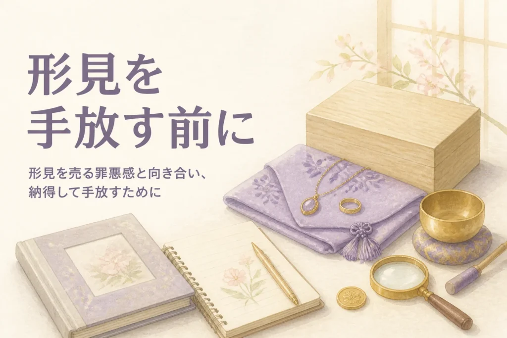 形見を売る罪悪感と向き合い納得して手放すことを表したアイキャッチ